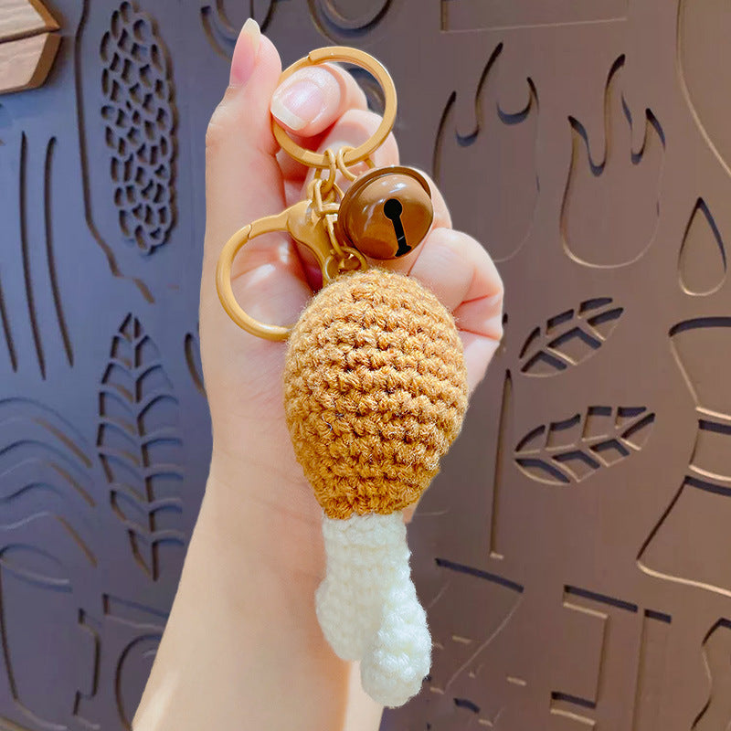 Creative plush weaving good things happen keychain small pendant cartoon crochet persimmon bag bag keychain small gifts