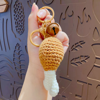 Creative plush weaving good things happen keychain small pendant cartoon crochet persimmon bag bag keychain small gifts