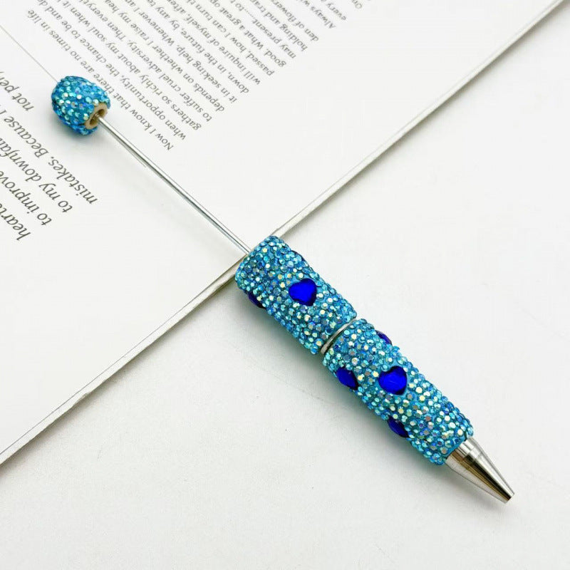 Creative colorful love full diamond ballpoint pen DIY beading electroplating handmade diamond set ballpoint pen cross-border hot sale spot