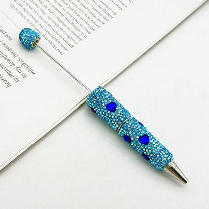 Creative colorful love full diamond ballpoint pen DIY beading electroplating handmade diamond set ballpoint pen cross-border hot sale spot