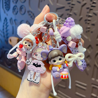 Handmade DIY cute grain zorra hand rope buckle pendant cute cartoon girl heart bag doll doll charm wholesale