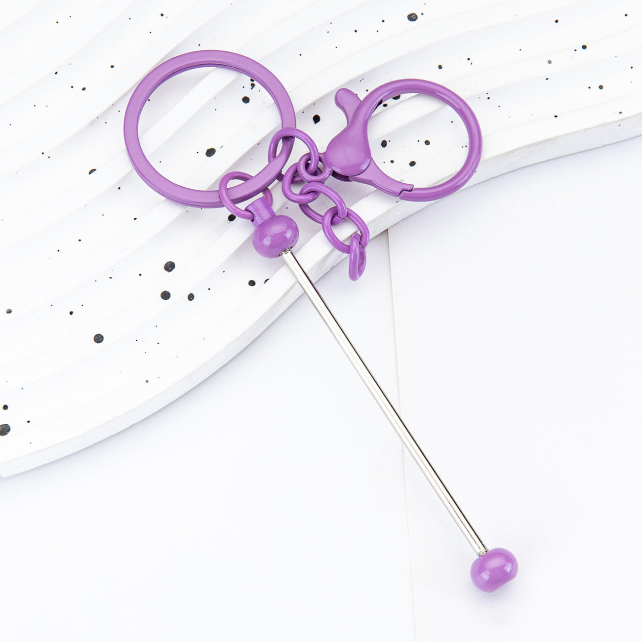 DIY Beaded Keychain - Wholesale Small Gift Pendant Metal Gradient Colored Keychain