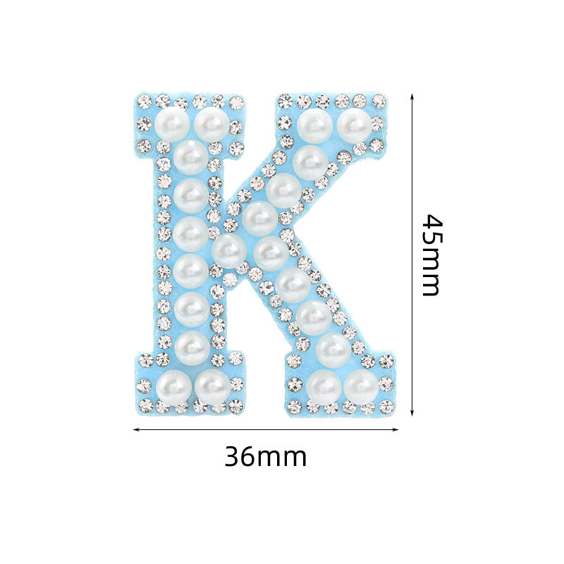 Hot Heat Patch Stickers with 26 English Letters Stickers DIY Accessories Clothing and Hat Accessories Blue Non-Woven Fabric Stickers