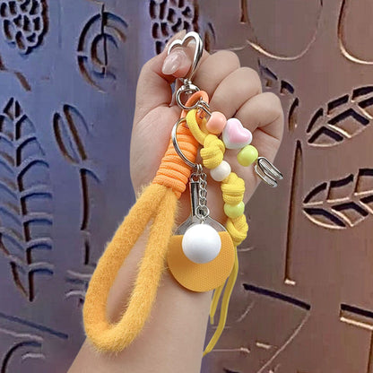 Creative miu tie table tennis love bracelet keychain pendant couple car bag keychain pendant gift