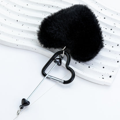 DIY Beaded Love Carabiner - Plush Pendant Love Lock Buckle Hairball Carabiner Wholesale
