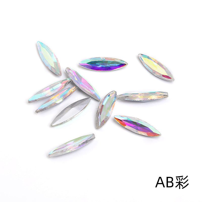 Pointed bottom slender marquise diamond crystal glass diamond mobile phone case diamond suit decoration diamond accessories pointed bottom fine marquise diamond