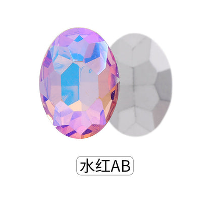 Oval Pointed Bottom Diamond Rhinestones - Crystal Glass Hair Accessories Wedding Dress Decoration