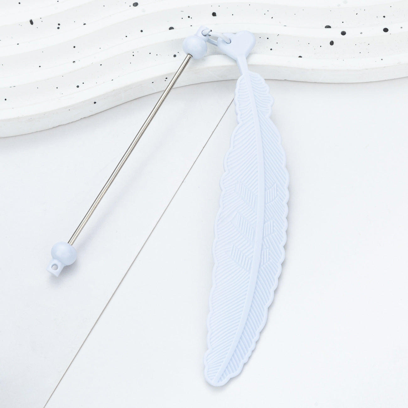 Plastic Feather Bookmark - Cartoon Pendant Children Handmade Beaded Reading Mark Book Holder
