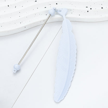 Plastic Feather Bookmark - Cartoon Pendant Children Handmade Beaded Reading Mark Book Holder