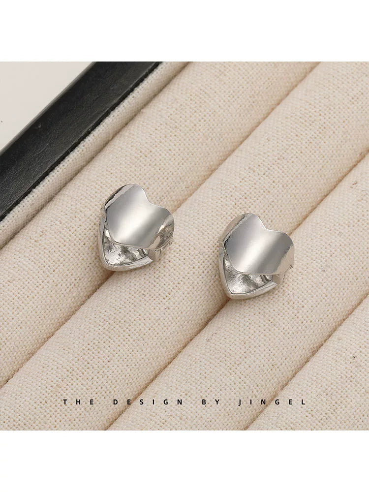 Silver heart-shaped metal hair clip for girls, princess hair mini clip, new style bangs side clip, hair accessory, children's braided hair buckle