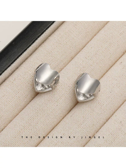 Silver heart-shaped metal hair clip for girls, princess hair mini clip, new style bangs side clip, hair accessory, children's braided hair buckle