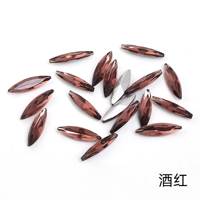 Pointed bottom slender marquise diamond crystal glass diamond mobile phone case diamond suit decoration diamond accessories pointed bottom fine marquise diamond