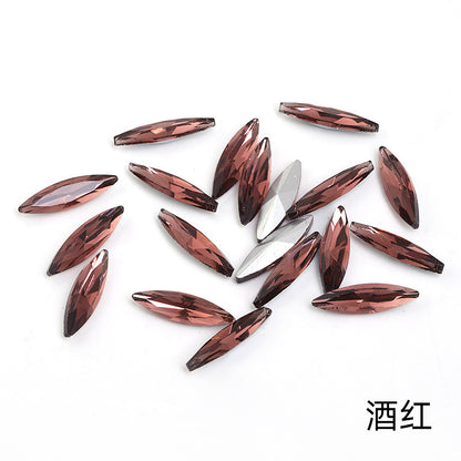 Pointed bottom slender marquise diamond crystal glass diamond mobile phone case diamond suit decoration diamond accessories pointed bottom fine marquise diamond
