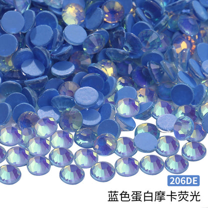 Guomao A-Diamond Even-Face Protein Mocha Fluorescent Ultra-Glitter Glass Diamond Jewelry Accessories DIY Phone Case Accessories Flat-Bottom Diamond