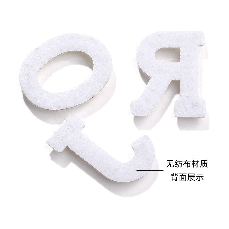 English Letter Hot Patch Stickers - 26 Letters White Imitation Pearl DIY Clothing Accessories