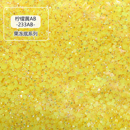 Jelly-colored resin flat diamonds, nail art diamonds, hair accessories, headgear sticky diamonds, toy dolls, sticky diamonds, round resin flat diamonds