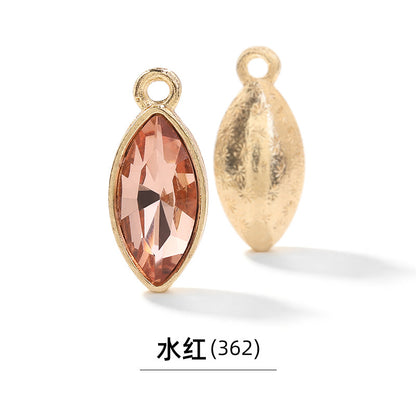 Xichuan horse eye zinc alloy pendant, gold base horse eye single pendant with diamond, DIY jewelry, earrings, doll pendants, horse eye rhinestone