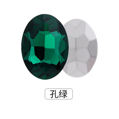 Oval Pointed Bottom Diamond Rhinestones - Crystal Glass Hair Accessories Wedding Dress Decoration