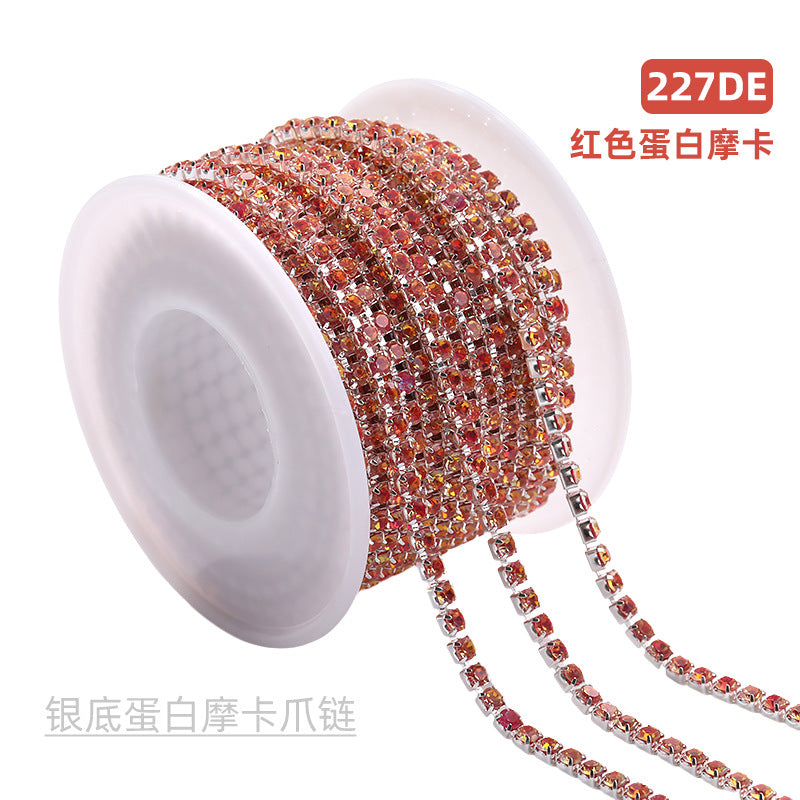 Colorful SS12 claw chain protein mocha series diamond chain dense phone case, luggage, clothing accessories, DIY accessories