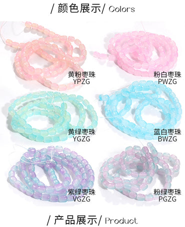 DIY Two-Color Date Bead - Handmade Loose Beads Bracelet Necklace Jewelry Accessories