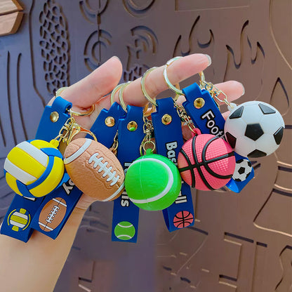 Creative Cartoon Ball Series Basketball Keychain - Men's Women's Schoolbag Pendant Car Key Chain Gift Wholesale