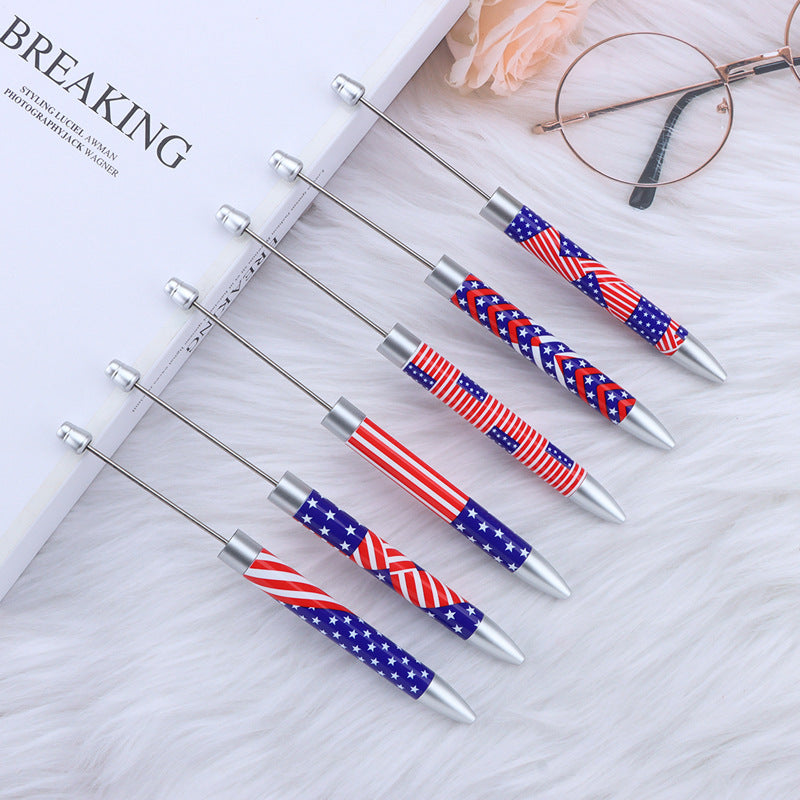 creative printed ballpoint pen diy beaded sunflower flag printed plastic ballpoint pen theme advertising gift pen