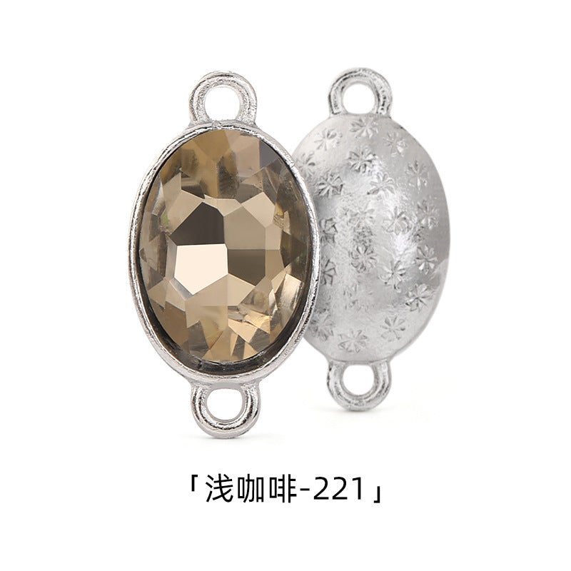 Oval 10*14mm double hanging zinc alloy silver chain headband pendant clothing DIY accessories hairpin headband hanging