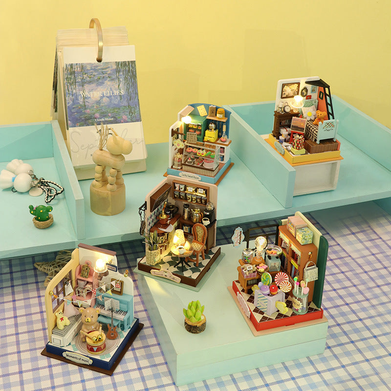 Hongda DIY Cottage Dream Bedroom Wooden Handmade Building Assembly Mini Cottage Creative Toys Gift Ornaments