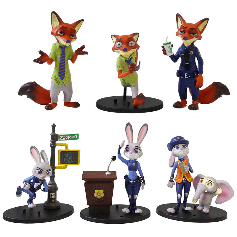 Zootopia bunny Judy Fox Nick handmade ornaments toys doll cake car decoration