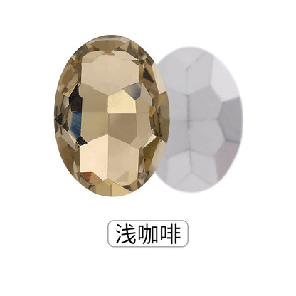 Oval Pointed Bottom Diamond Rhinestones - Crystal Glass Hair Accessories Wedding Dress Decoration
