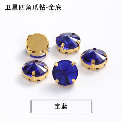 Xichuan new gold background satellite square corner hand sewing drill claw drill DIY clothing collar dress accessories material wholesale