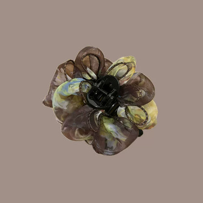 Korean style elegant high-end new organza floral claw clip for women, sophisticated hair clip, back hair clip, hair clip for the back of the head, hair accessory