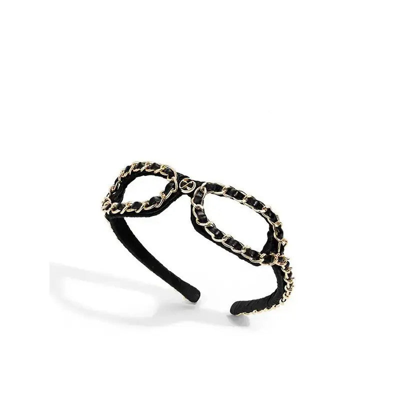 Design light luxury, high-end foreign fashion glasses, headbands, headbands, women's 2026 new high skull top headbands, hairpins