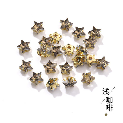 New 10mm five-pointed star hand-stitched glass thickened claw drill 3D DIY wedding dress, clothing, shoes, bags, hair clips, accessories