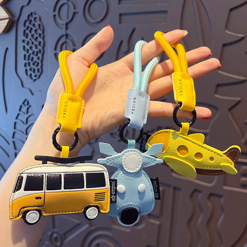 Creative PU Leather Transportation Keychain Pendant Cute Couple Bag Keychain Pendant Small Gift Wholesale