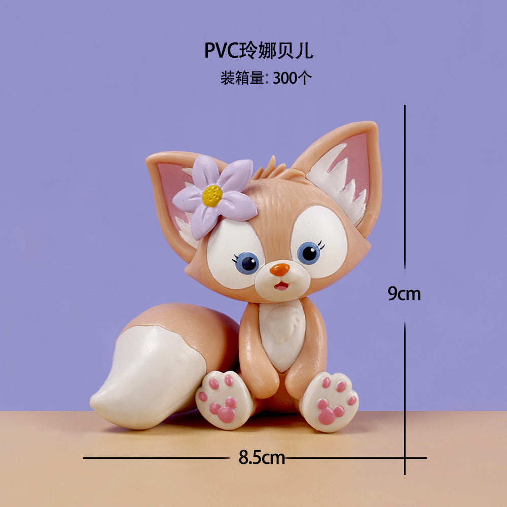 Lina Belle little fox cake decoration ornament PVC cartoon doll car doll Lina home decoration
