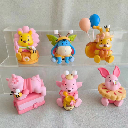 6 trendy toys and delicacies: Winnie the Bear, Eey, Tigger, Tiga, Gacha Machine, Figure Stall, and popular baby catching machine dolls