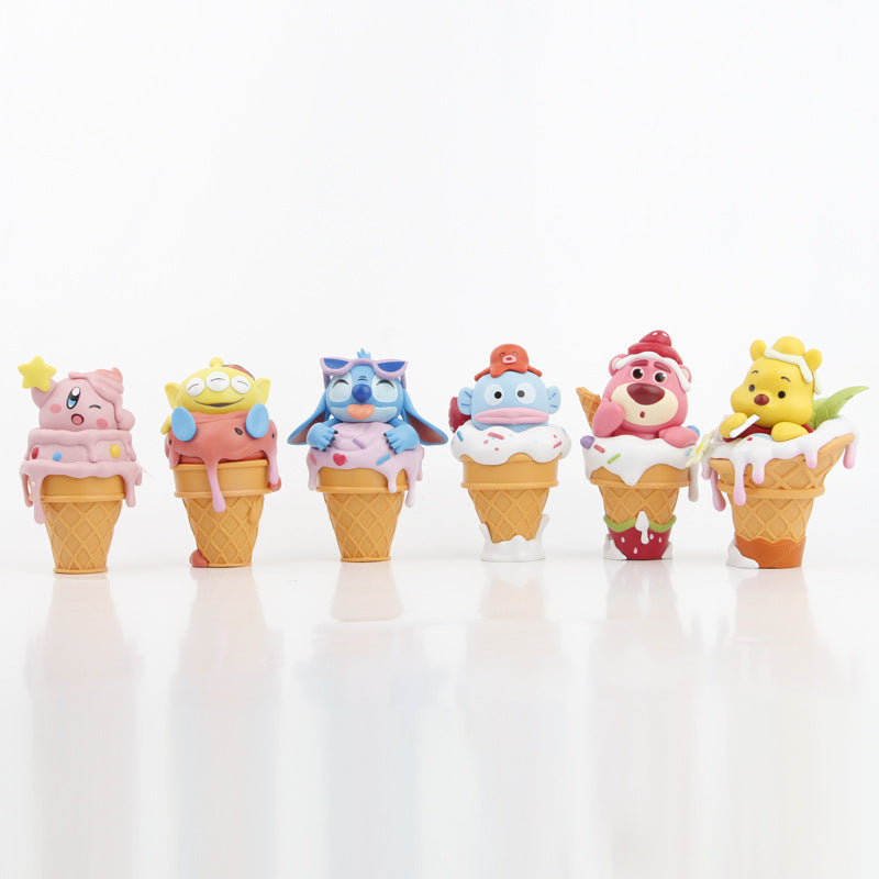 cone figure ice cream star kirby ice cream strawberry bear cone steedi vinnie bear pvc ornament wholesale q