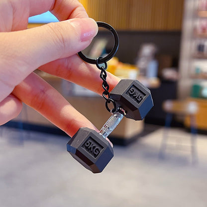 Creative Sports Fitness Mini Dumbbell Keychain Small Pendant Couple Car Key Chain School Bag Pendant Small Gift