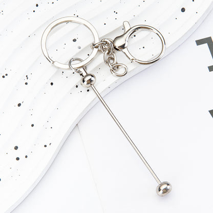 DIY Beaded Keychain - Wholesale Small Gift Pendant Metal Gradient Colored Keychain