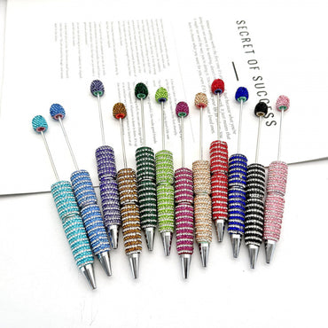 DIY striped full diamond ballpoint pen broken diamond heavy industry beaded ballpoint pen girl's heart cute gift pen spot wholesale