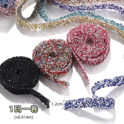 Resin drill belt width 1.2cm tear off instant jewelry handicrafts cups, shoes bags clothing accessories color diamond belt 1 yard