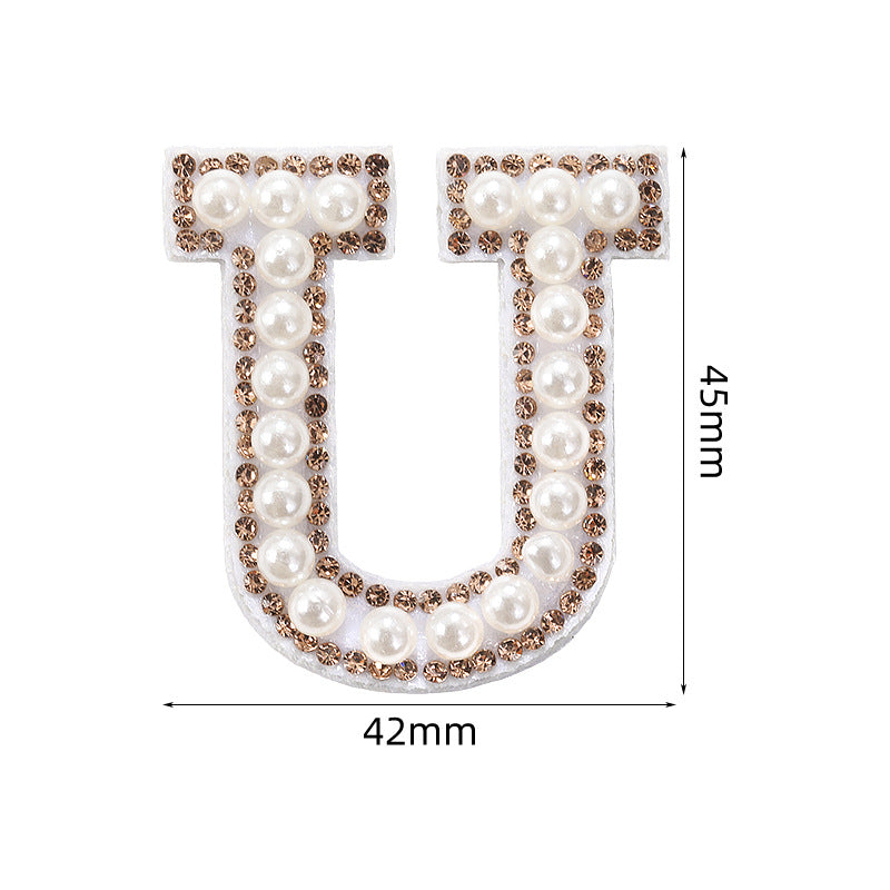 Crystal yellow diamond 26-letter fabric patch set, hot-hot stamped colored letter patch for clothing bags, diamond patches