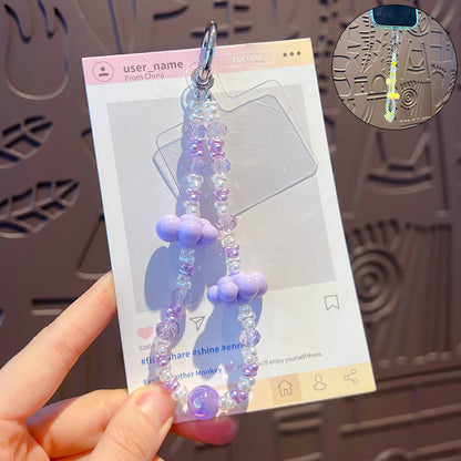 Original handmade DIY beaded cloud mobile phone chain pendant creative ins car keychain bag pendant accessories