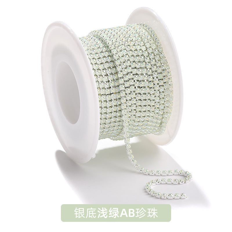 Factory supply pearl claw chain AB color chain 2mm dense claw chain DIY phone case diamond chain handmade material accessories