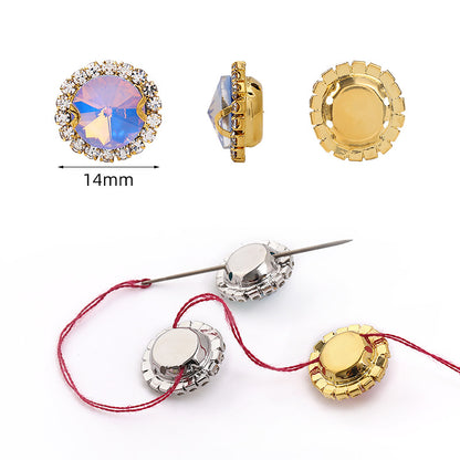 Protein mocha satellite claw drill with perforated edge, hand-stitched diamond, case, clothing, and accessories that do not fade, base support crystal buckle
