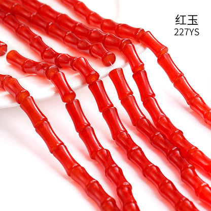 6x12mm Glass Bamboo Beads - Translucent Glazed Crystal DIY Jewelry Beading Accessories