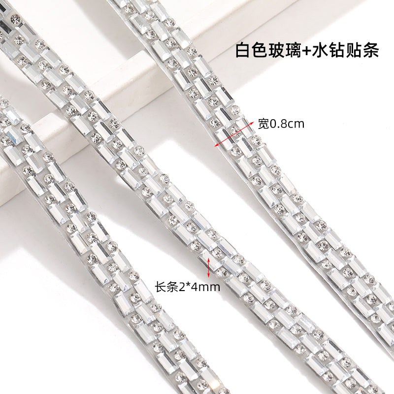 Hot-selling drill tape adhesive backing for immediate sticking drill strips, DIY self-adhesive drill sticks, glass rhinestone ribbons, clothing accessories