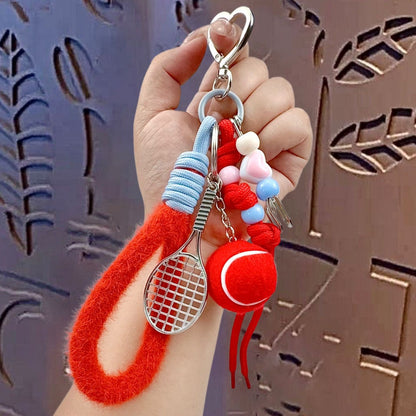 miu tennis rope keychain school bag pendant cute couple bag key chain charm small gift wholesale