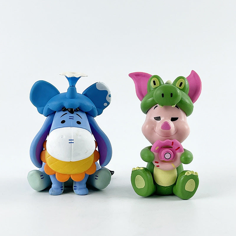 Winnie the Pooh 6 Eyyi Pig Figure Crane Machine Gacha Cultural and Creative Blind Box Gift Car Ornaments Wholesale Delivery
